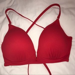 Women’s Lightly Lined V-Wire Ribbed Bikini Top